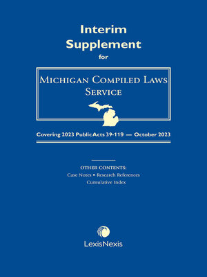 cover image of Michigan Compiled Laws Service (MCLS) Quarterly Update Service